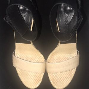 Chloé two-tone block-heel sandal